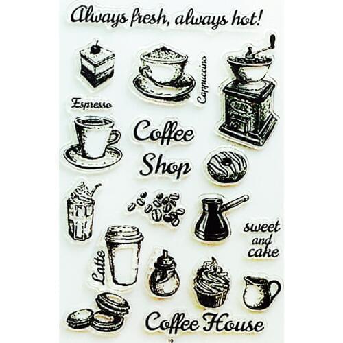 YLCS326 Coffee Silicone Clear Stamps For Scrapbooking DIY Photo Album Cards Decoration Transparent Stamp Craft Clear Stamp Tools