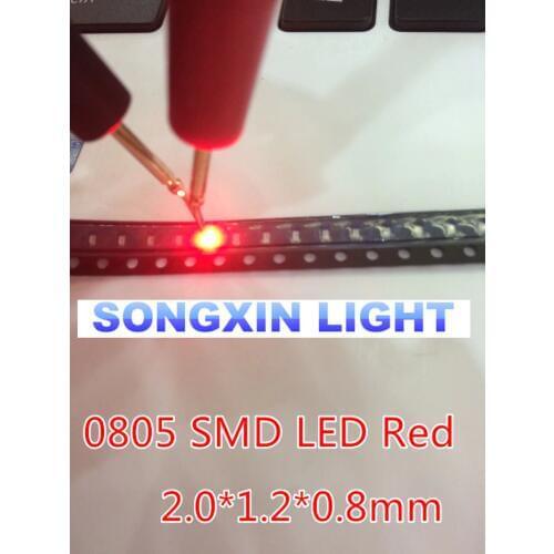 1000pcs LED SMD 0805 Red Diodes LED 0805 SMD Diode 0805 smd led Red light-emitting diode 620nm