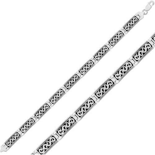 Tevuli 925 Sterling Silver Pattern Men 'S Bracelet