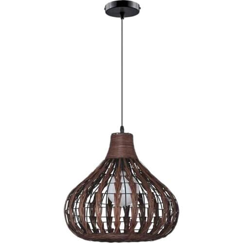 TOP Natural Bamboo Chandelier DIY Wicker Rattan Lamp Shades Weave Hanging Light Does Not Contain Bulbs