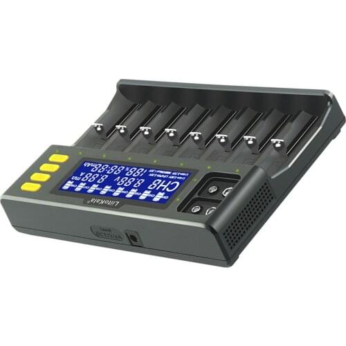 LII-S8 8 Slots Smart Lithium NiMH Battery Charger for 26650 21700 AA AAA EU