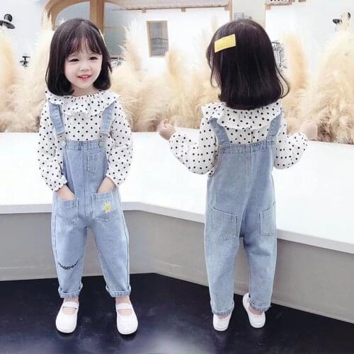 Boot Cut Dot Vintage Jeans Youth clothing Childrens clothing ChildrensClothes trousers Kids Girl Clothing Sets Polka Dot Suits