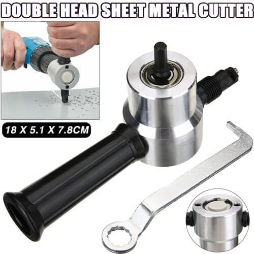 Double-Head Metal Sheet Cutter For Iron Portable Metal Sheet Nibbler Cutting Tool Household Hand Tool Power Drill Attachment