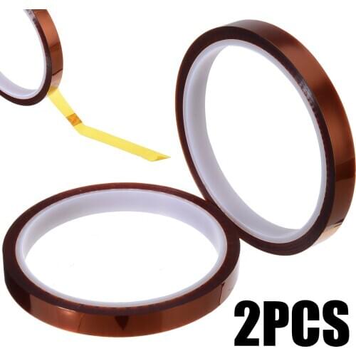 2Pcs High Temperature Tape Thermal Polyimide Tape Sublimation Heat-resistant Adhesive Tape For 3D Print Parts 10mmx33m