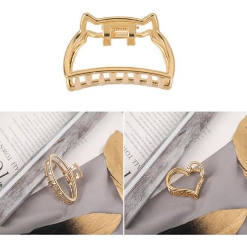 New Women Girls Sweet Mini Geometric Hair Claw Clamps Hair Crab Moon Shape Hair Clip Claws Solid Color Hair Accessories Hairpin