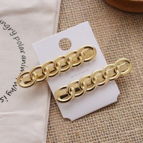 Minimalism Metal Chain Hairpins Gold Color Long Barrettes Hair Clips for Women Korea Fashion Hair Accessories