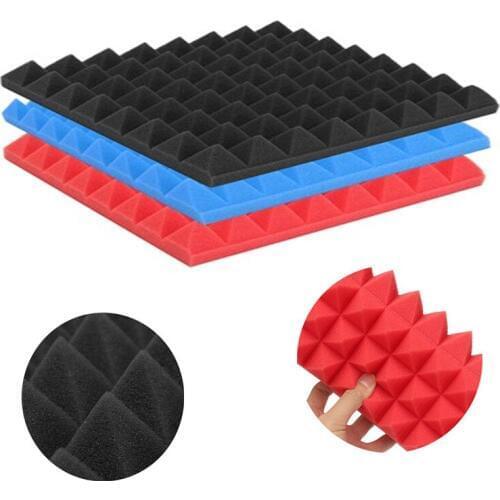 1pcs 25x25x4cm Pyramid Soundproofing Foam Acoustic sound-absorbing Foam Sound Treatment Absorption Wedge Tiles Pack Studio/Music