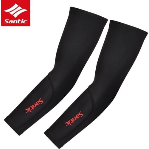 Santic Arm Sleeve 1 Pair Cycling Arm Warmers Thermal Fleece Sport Running Basketball Sleeves Armwarmers Mangas Para Brazo