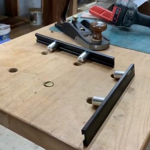 19/20MM Woodworking Baffle Auxiliary Clamp With Adjustable Block Locating Plate Fixed Planing Stops Surface Workbench Tools