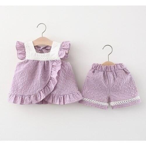 4 Sets/Lot) 2021 New Arrival Girls Summer Clothing Set 043016