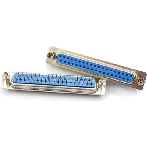 5pcs DP37 37 Pin Male/Female Blue Straight Pin DB37 D-sub PCB Mount RS232 Serial Port Connector COM port Socket With Screw Nuts