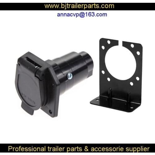 7 poles blade round truck trailer sock with bracket 7-way RV trailer connector replacement 7 pin female car end,trailer parts