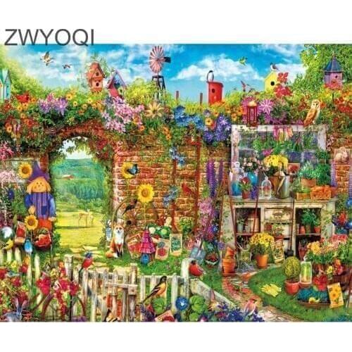 DIY Diamond mosaic Full Round Diamond embroidery Cross stitch Garden flower bird Full Square Diamond painting Garden flower bird