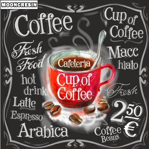 Diamond Embroidery Full Square 5D Diy Diamond Painting Coffee Cup Art Home Decoration Paint By Numbers Crystal Mosaic Needlework