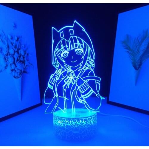 Chiaki Nanami Anime LED Night Light Danganronpa Remote 16 Colors for Bedroom Decor Kids Gift Manga Acrylic 3D Lamp Dropship
