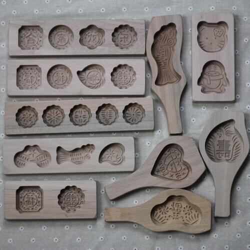Wooden series moon cake mold / pastry cake Printing MOULD Pasta pastry pie pumpkin steamed green beankitchen tools