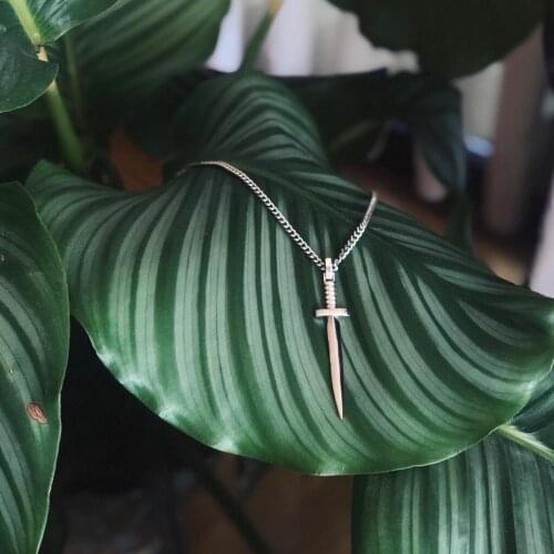 GULCE DERELI, SWORD SYMBOL CHARM CHAIN NECKLACE, CHAIN NECKLACES, CHARM NECKLACES, GIFT BOX, GOLD/SILVER PLATED