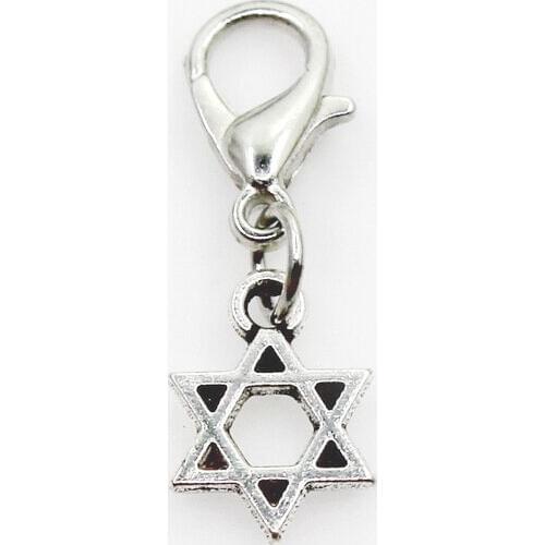 Hot Selling 20pcs/lot Five Pointed Star Dangle Charms Lobster Clasp DIY Bracelet Necklace Pendants Jewelry Hanging Charms