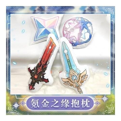 2021 HOT Genshin Impact Keqing Klee Wolf Sword Soft Plush Stuffed Doll Toy Gift Throw Pillow Cosplay Cartoon Sofa Cushion Xmas