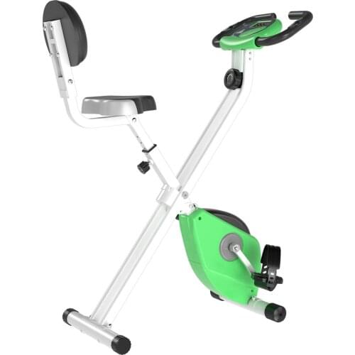 HOMCOM bicycle static exercise professional folding Vertical bicycle shape X Seat adjustable height Green