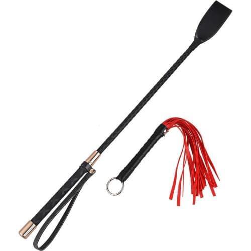 Horse Supply 21 Inch Riding Crop Jump Bat and Faux Leather Short Black Red Riding Whip for Horse Teaching Training Projetc