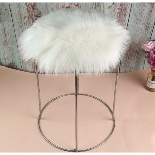 30*30cm Small Round Artificial Wool Carpet Soft Chair Cover Bedroom Cushion Warm White/grey Blanket Carpet Textile Carpet