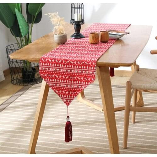 Red Christmas modern table runner table cloth flag cabinet cover hotel bed runner cabinet cover party home hotel decoration