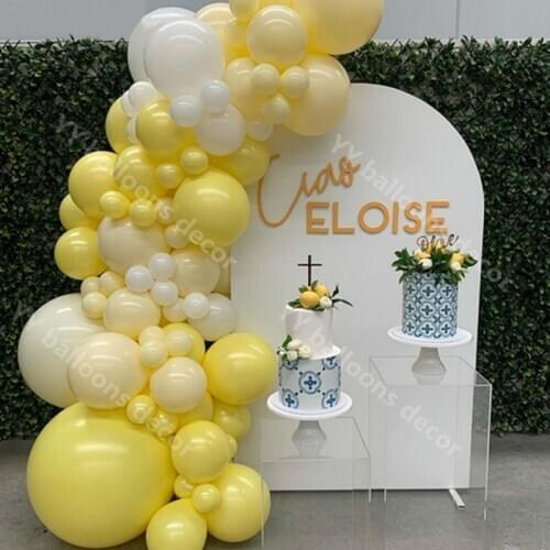 Macaron Global Baloon Garland Yellow Latex DIY Balloon Arch Set Baby Shower White Birthday Party Supplies Backdrop WEDDING Decor