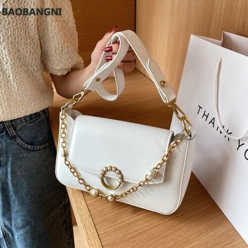Fashion Pearl Chain Shoulder Bags For Women Summer New Lady Crossbody Bag Design Handbags Casual Travel Purses Female