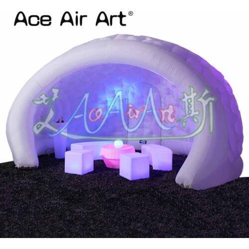 New trend inflatable air blown super beautiful Luna dome tent,inflatable bar with colorful led lights for party