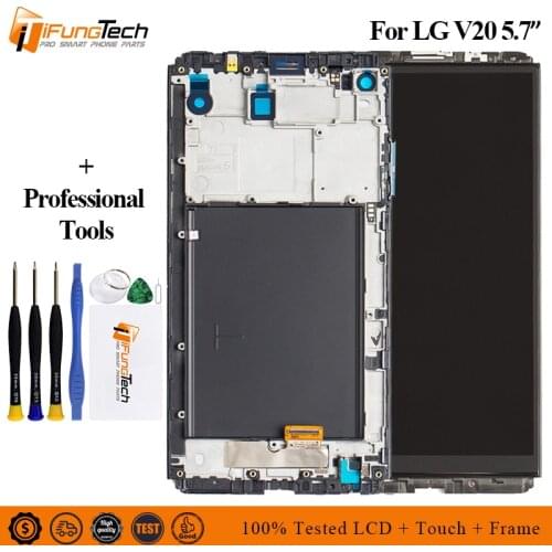 5.7" New LCD For LG V20 H990N H990DS H910 H918 Display Touch Screen With Frame For LG LS997 US996 VS995 H990T Digitizer Assembly
