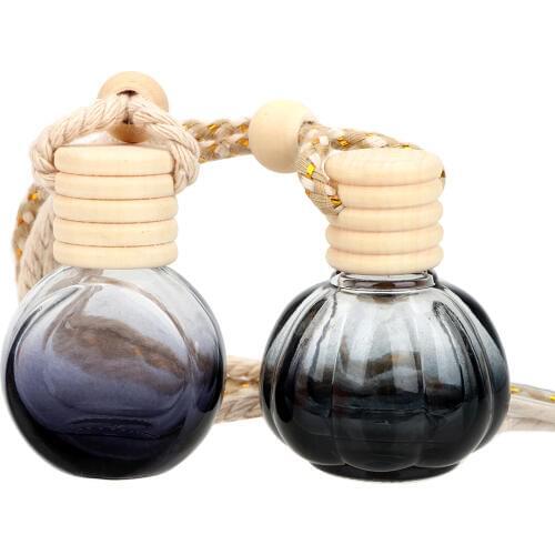 LEEPEE for Essential Oils Diffuser Car Hanging Perfume Rearview Mirror Pendant Fragrance Air Freshener Empty Glass Bottle