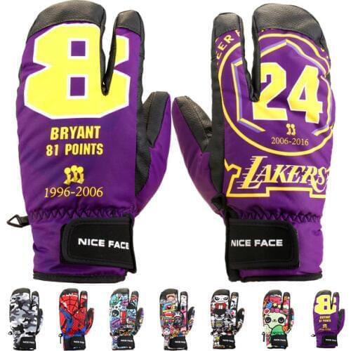 Nice face Winter Outdoor KOBE Skiing Gloves Snow Snowboard Snowmobile Motorcycle Riding