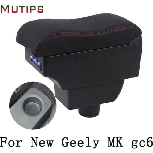 Mutips For New Geely MK gc6 armrest box curve arm rest USB storage box accessories center console interior automobile 2014 -2019