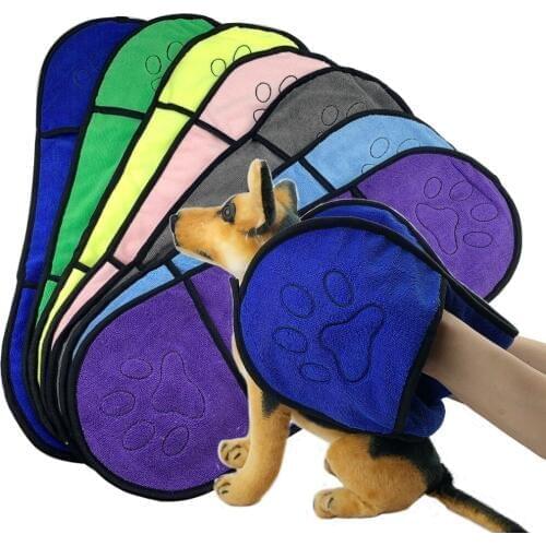 Dog Towel Microfiber Strong Water Absorption Pet Towel For Cat Small Dog Puppy Dog Bath Towel Pet Drying Blanket With Pocket