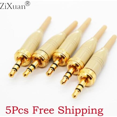 Gold Plated 3.5mm 1/8 Screw Lock Stereo DIY Connector Audio Adapter for Sennheiser Sony Headset Tie Clip Lavalier Mic Microphone
