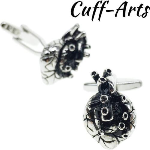 Cuffarts Vagula Luxury Cufflinks For Mens Gift Anaotomical Heart Cufflinks For Men Bouton De Manchette Tie Clip C10131