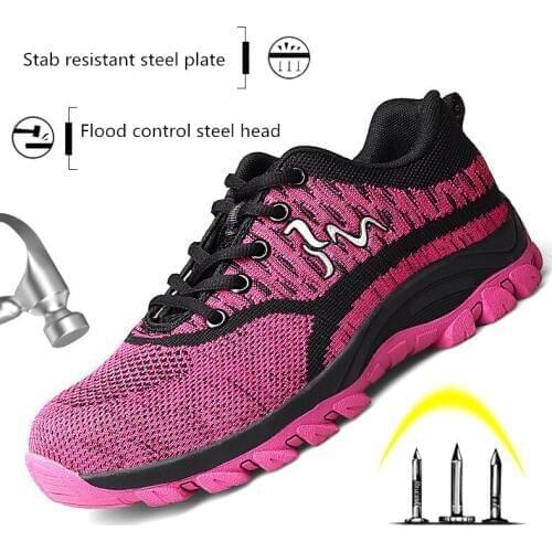 Labor insurance shoes, European standard, flying, weaving, odor, anti-smashing, anti-piercing, steel head safety, fashion trend