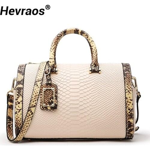 Women Luxury Genuine Leather tote Bags Boston Handbag Crossbody Shoulder Bags Snake Pattern Messenger Bag Satchel Shoulder Bag