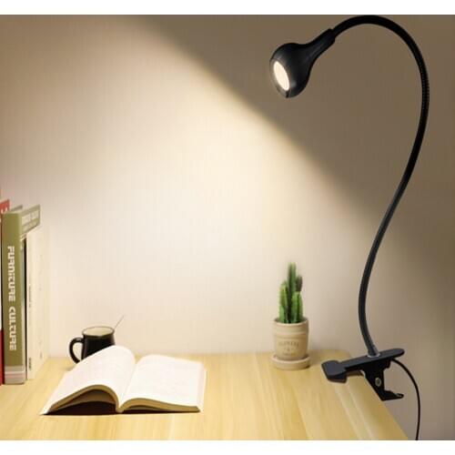 USB Power Clip Holder LED book light Desk lamp 1W Flexible Bed Reading Book lights Table lamp for the study room bedroom living