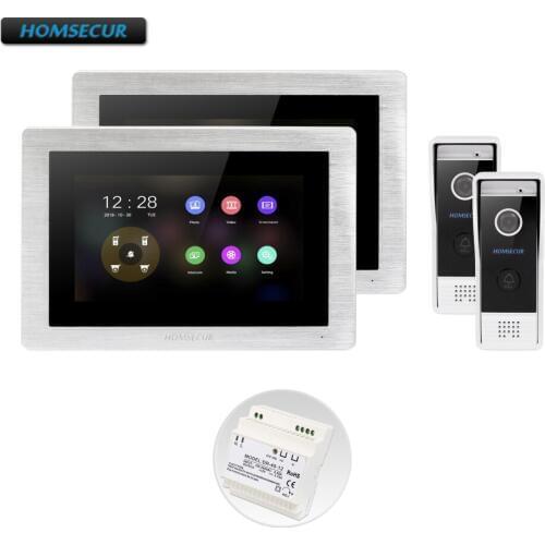 HOMSECUR 4 Wire AHD Video Door Entry Security Intercom with Voice Message BC031HD-B+BM714HD-S
