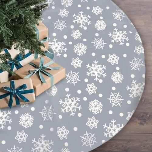 Christmas Tree Skirts 122CM Snowflake Christmas Tree Mat Tree Skirt Xmas New Year Decorations Party