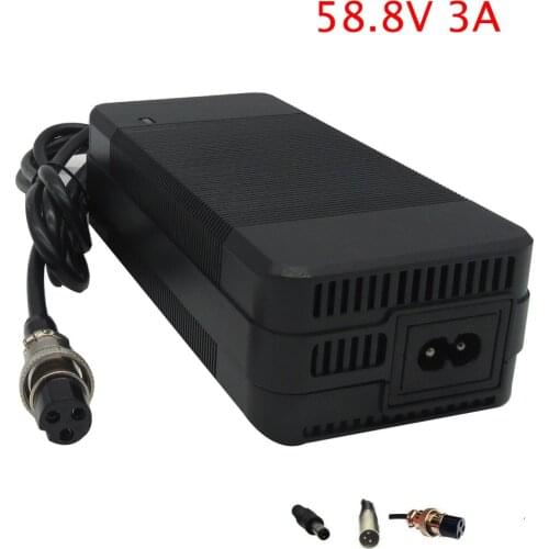 58.8V3A charger 58.8v 3A electric bike lithium battery charger for 48V 52V 14S li ion battery pack GX16 Connector