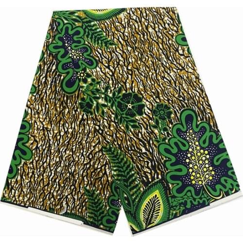Green Veritable 100% Cotton African Wax Prints Fabric 2021 New High Quality Guaranteed Ankara Wax Loincloth 6yards H620-3