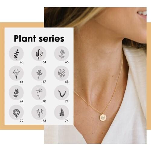 Visunion Stainless Steel Necklace Custom Plants Minimalist Design Pendant Necklace Jewelry for Women Anniversary Party Gift