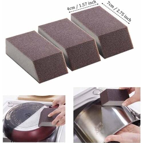 1/3/6Pcs Trapezoid Emery Sponge,Kitchen Dishwashing Sponge,Magic Sponge Eraser Rust Remover Brush For Kitchen Accessories Tools