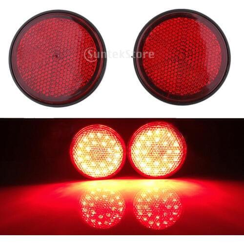 1 Pair Plastic Round Reflective Warning Reflector Fits For Car Motorcycle Motor Bikes Bicycles ATV Dirt Bike