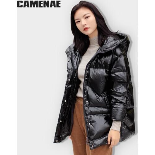 2020 90% White Duck Down Jacket Winter Bright Coat Women Snow Clothes Loose Medium long Female Down Parka Oversize