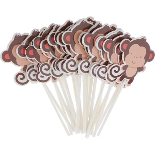 24x Cute Animal Giraffe Cake Cupcake Topper Picks Kids Birthday Party Décor