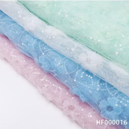 3 Yards/bag New Style Mesh Small Plum Sequin Flower Lace Cloth Girls Womens Dress Rope Embroidered Embroidered Fabric